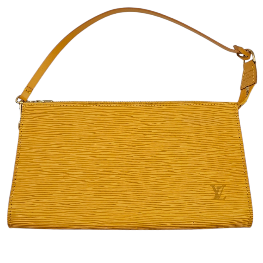 LOUIS VUITTON POCHETTE ACCESSOIRES (AR1023) EN CUIR EPI JAUNE + DUST BAG