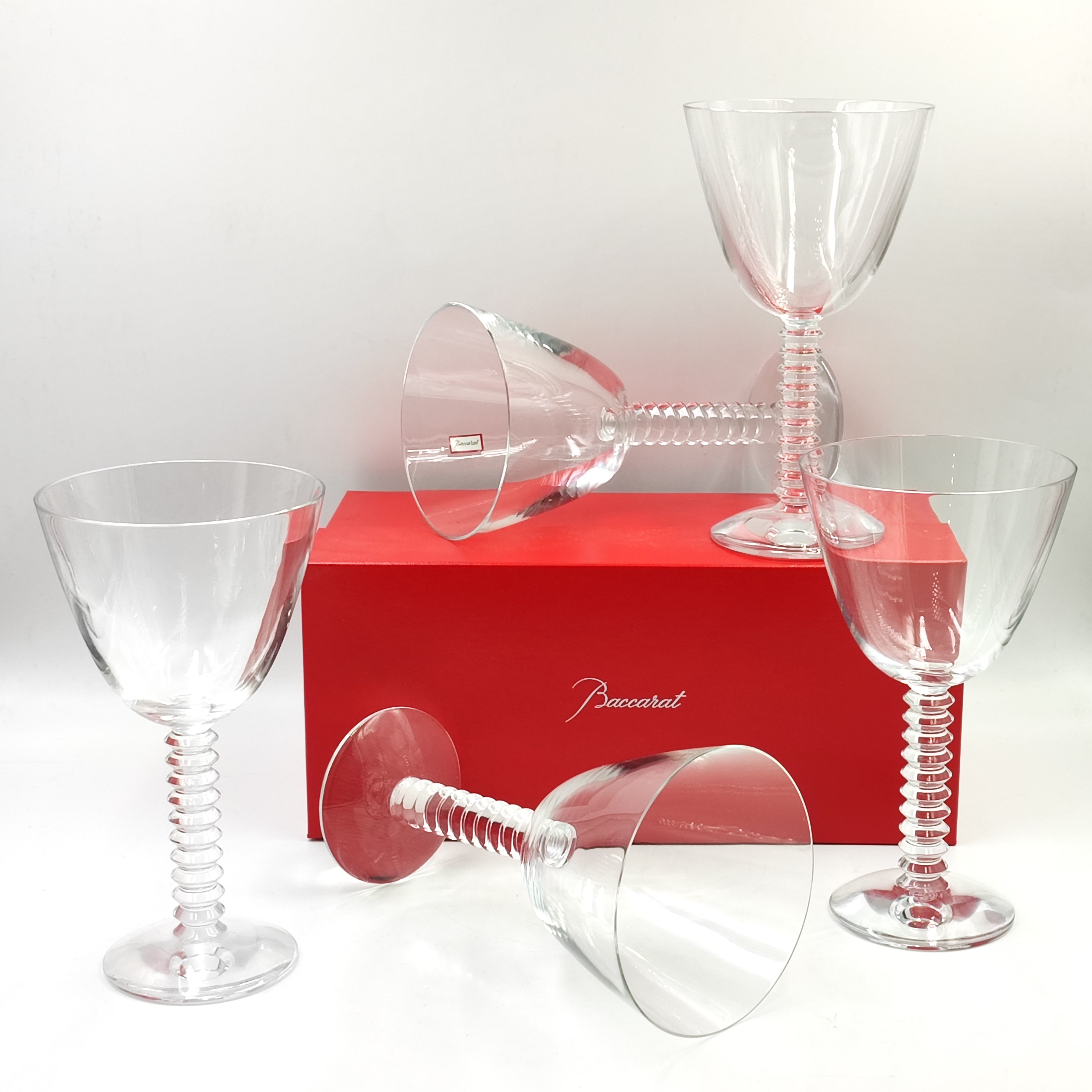 BACCARAT 5 VERRES A EAU MODELE LALANDE EN CRISTAL + BOITE