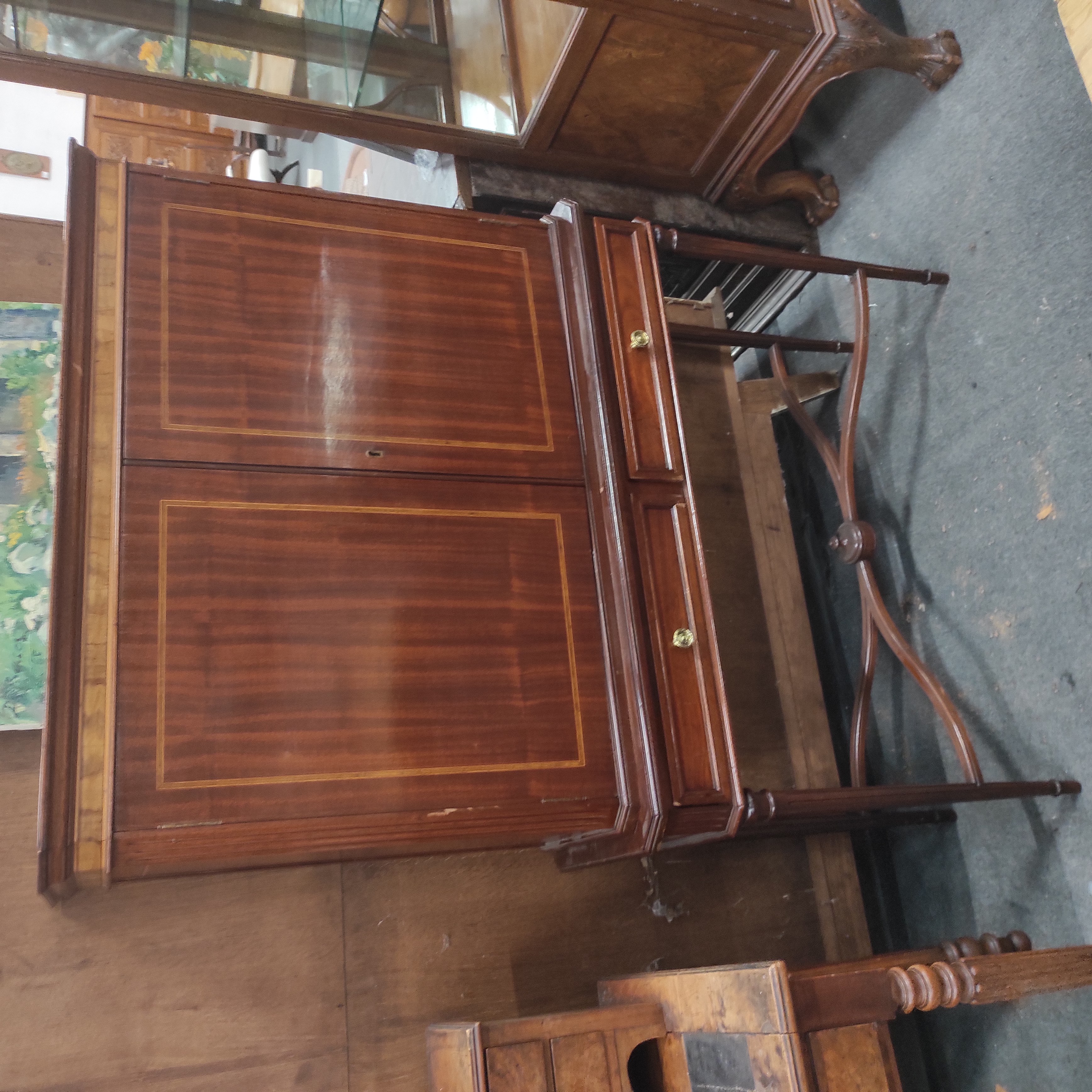 CABINET 2 PORTES + 2 TIROIRS EN ACAJOU (ERAFLURES)