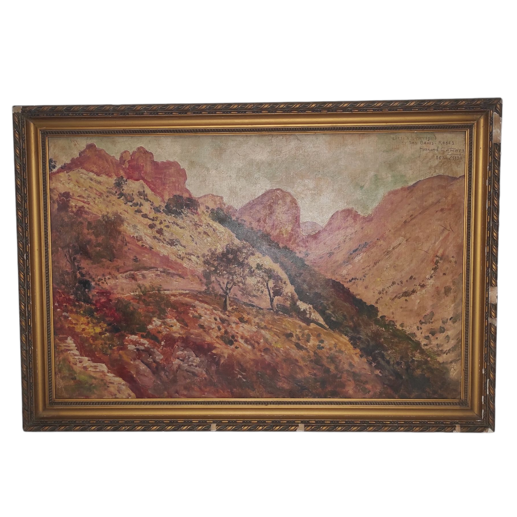 HSC PAYSAGE NICOIS 51/78 CM PEILLON L ANTIQUE PAR FERNAND COMBES