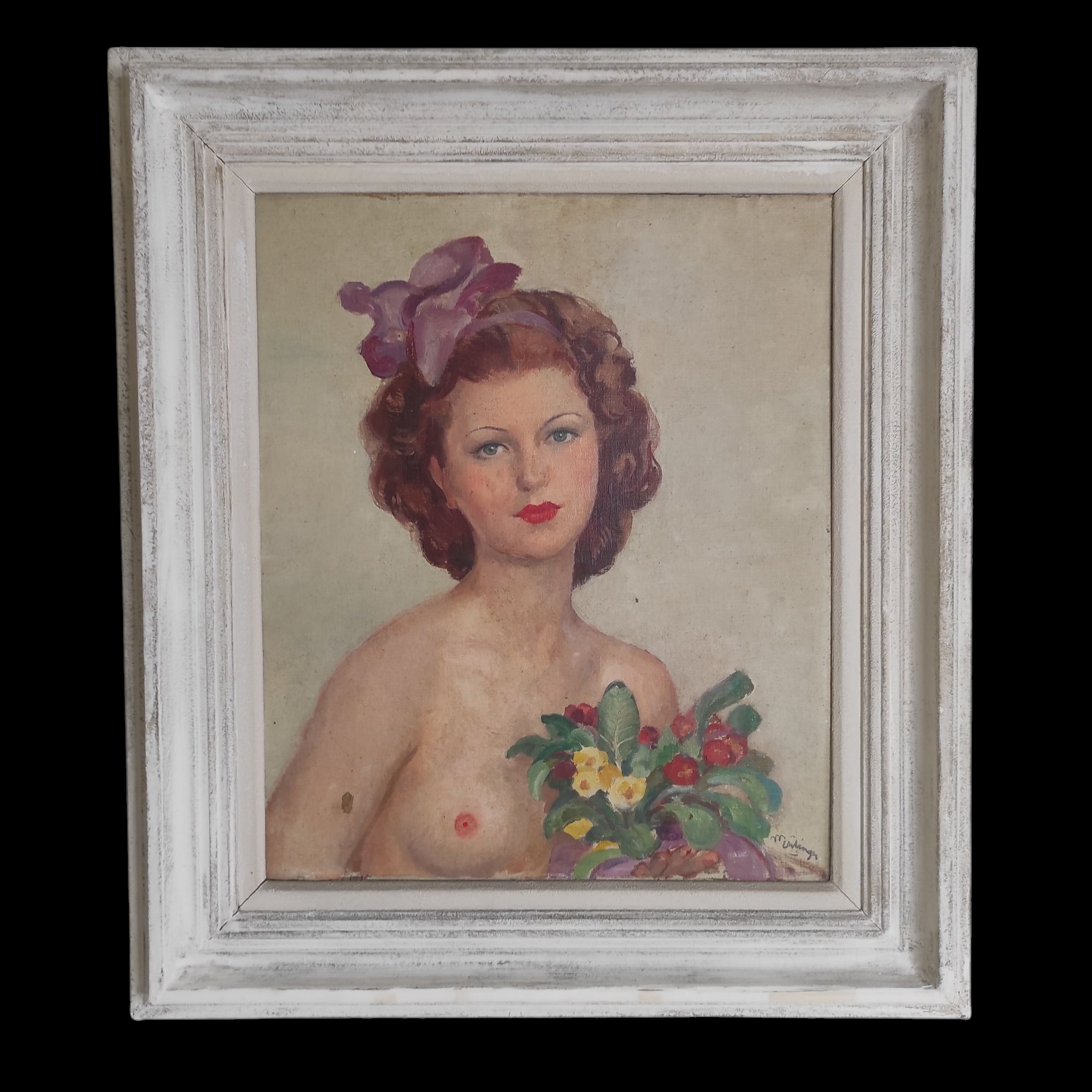 EHLINGER HST LA JEUNE FEMME AU BOUQUET 45 x 54 CM HC